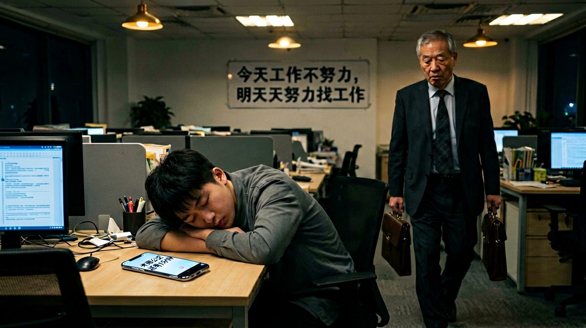 老板：你加班到这么晚？员工：我在等公交。老板：……我也是。
