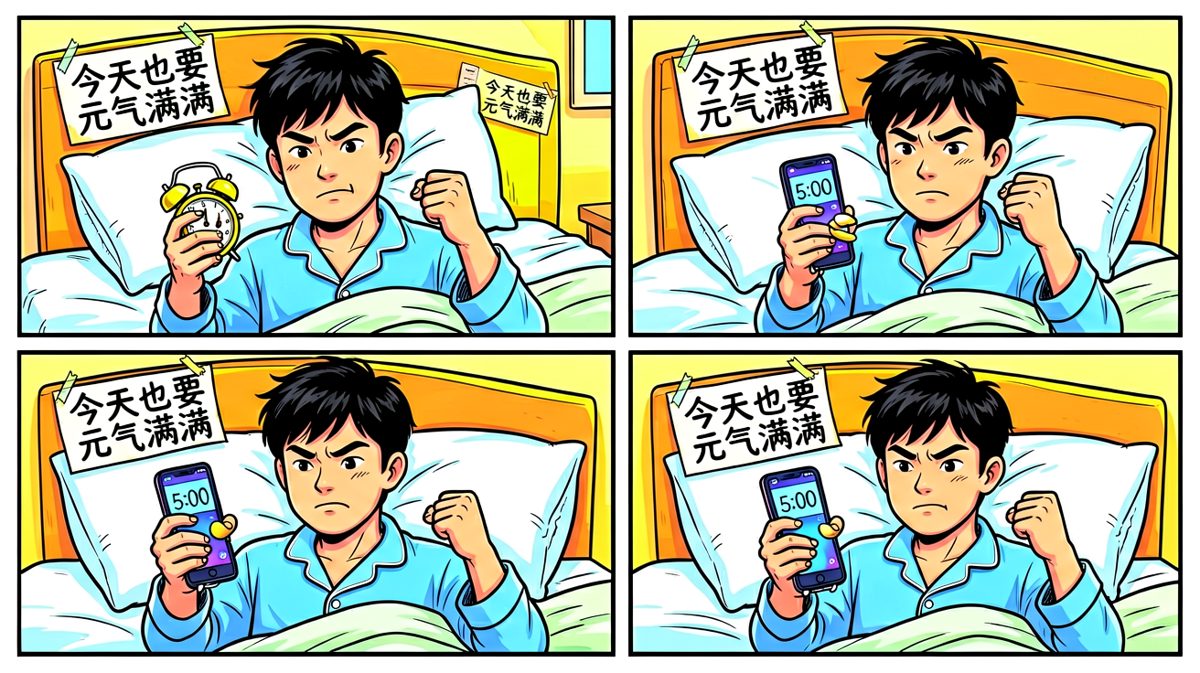 第一格：凌晨五点，雄心壮志立下flag