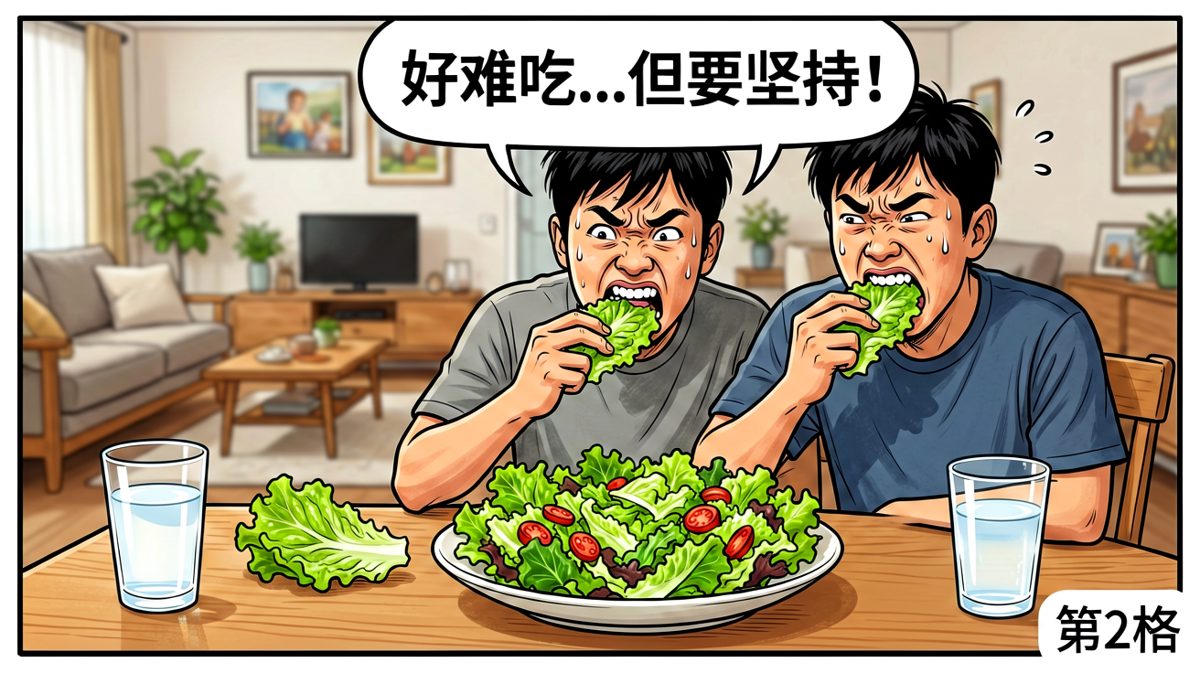吃沙拉的痛苦，只有生菜知道