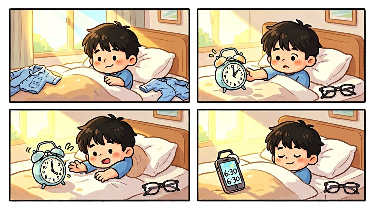 闹钟响了？再睡五分钟~