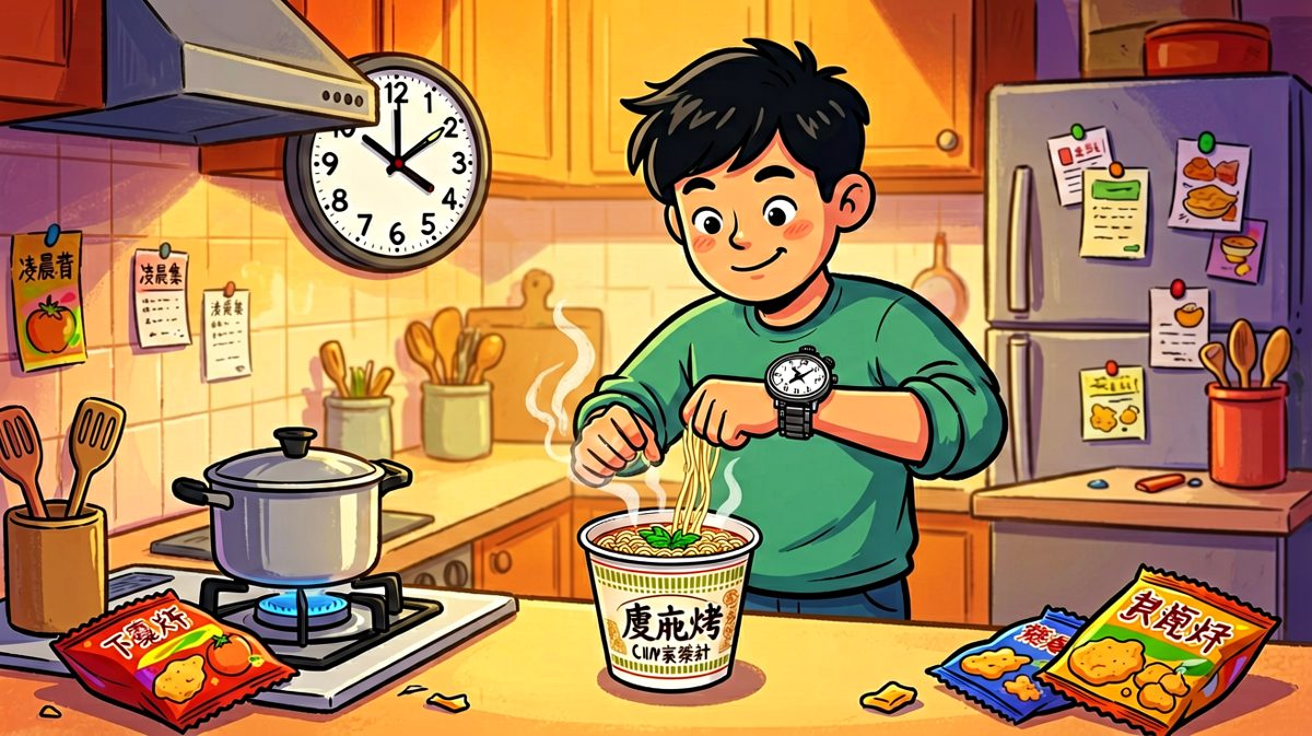 深夜肚子咕咕叫，决定煮杯泡面慰劳自己