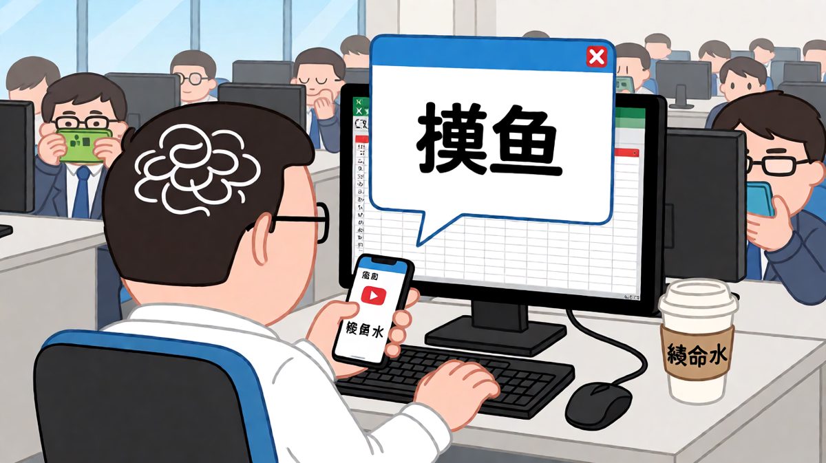 周一早晨，表面在办公，实际在摸鱼