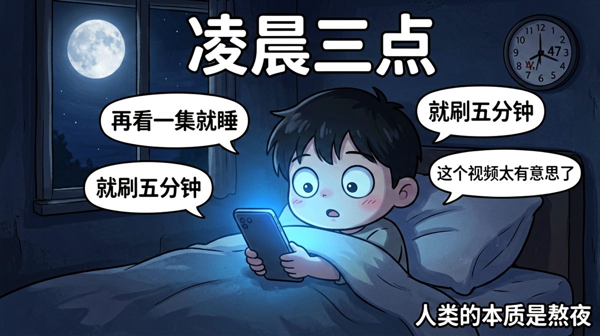 深夜不睡党的集体真实，明明困得要命却停不下来。