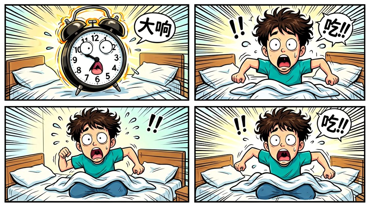 闹钟响了！要迟到了！！！
