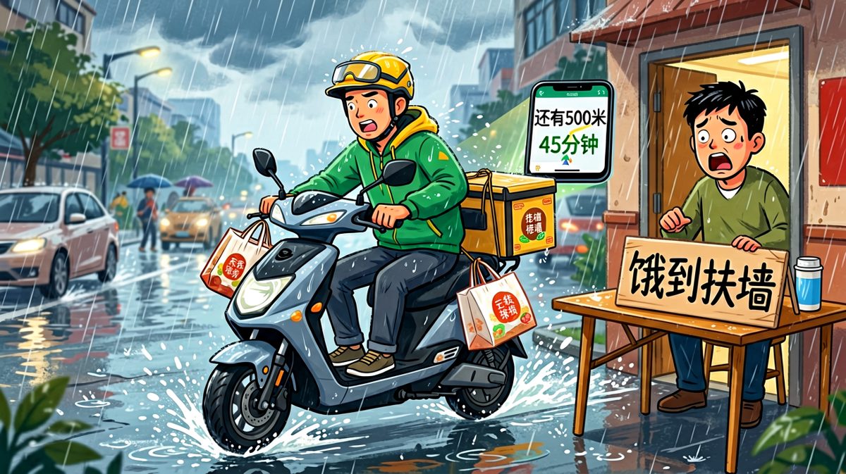 外卖迟到半小时，肚子已经唱完三首歌。