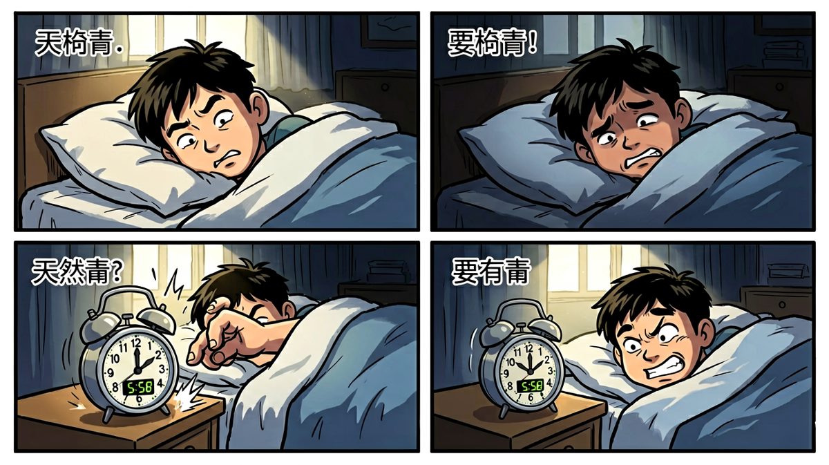 闹钟响了，但我的手不想动