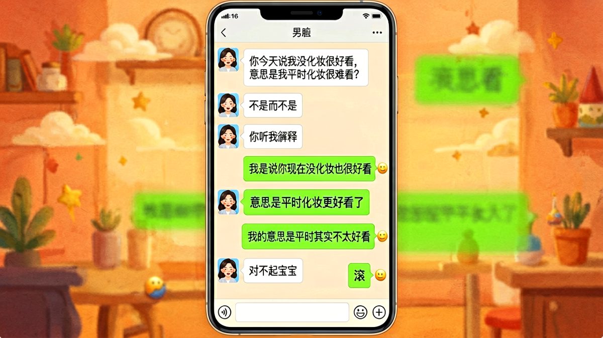 越解释越错：男生求生欲崩塌全过程