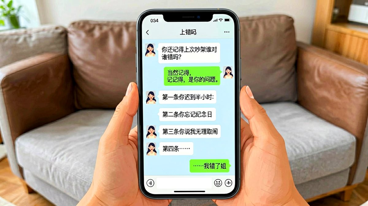 女朋友翻旧账时男生从自信到认怂的完整心路历程