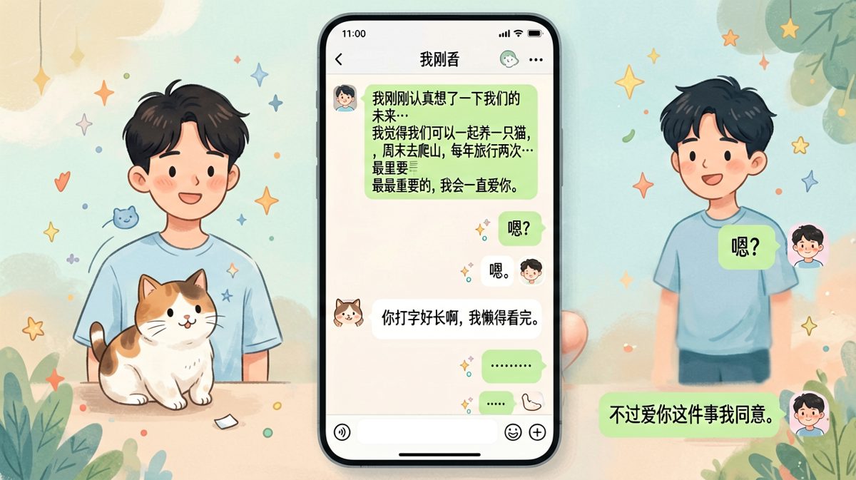 深情小作文换来的回复是四个字