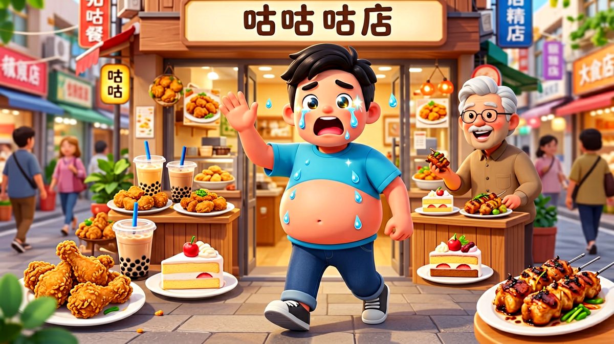 减肥第一天就遇到美食街诱惑