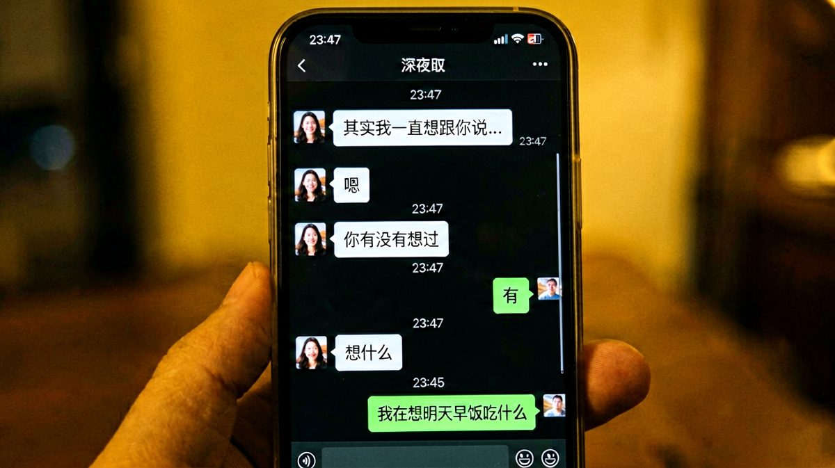 女方准备深情告白，男方用生活化回答彻底打断情绪