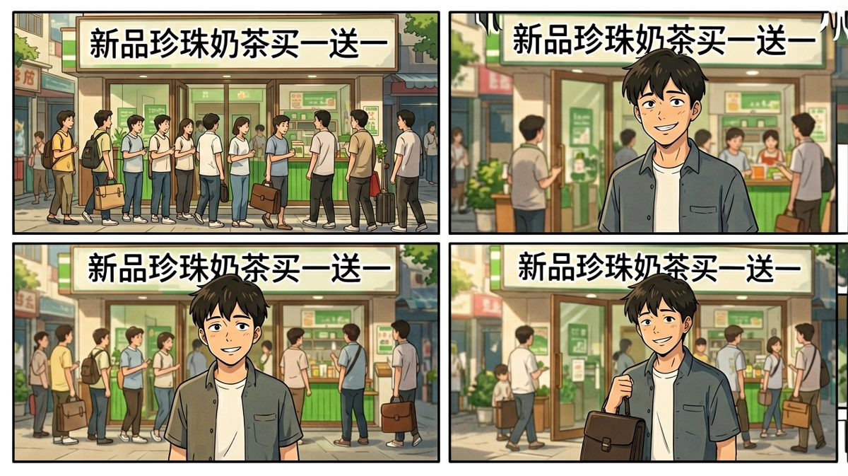 第三天，奶茶店的诱惑挡不住了