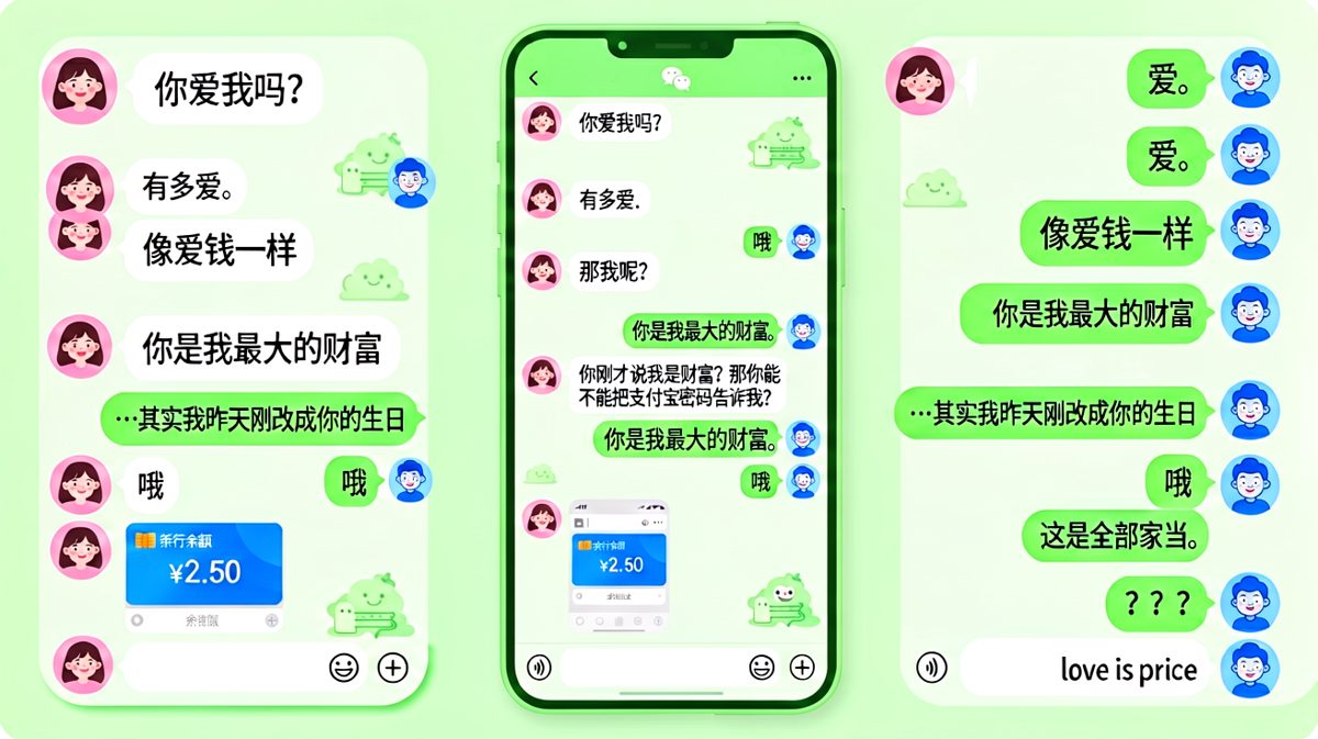 女生试探爱情，男生用'全部家当'表真心，结果银行卡只剩两块五。