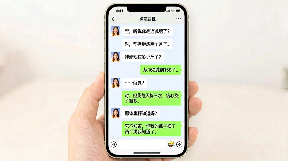减肥两个月瘦了两斤，裤子松了，信心满了。