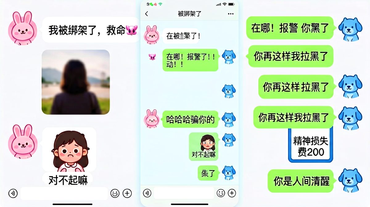 假绑架换来的200块，这波不亏