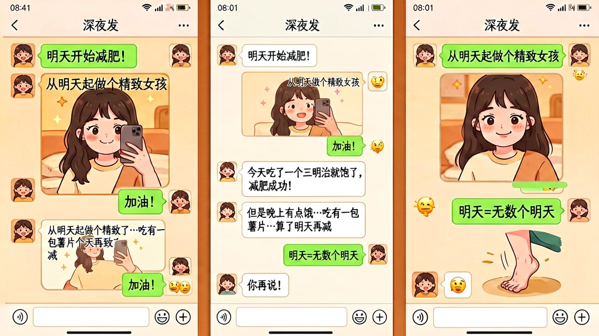 减肥从明天开始，明天永远在路上