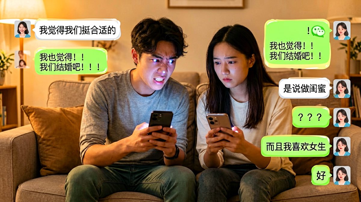 以为要求婚结果被发了闺蜜卡，还是女同版，男生当场石化。