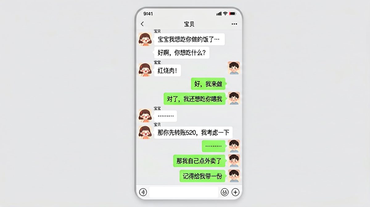 撒娇变敲诈：男生求投喂，反被女生反向薅羊毛。