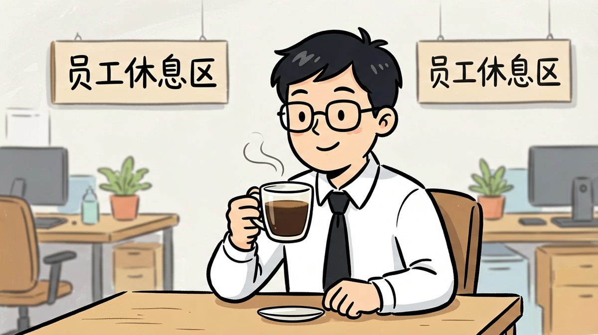 早会前，小明准备热一杯咖啡提提神。