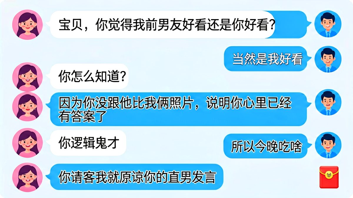 用前任送命题，成功套出火锅大餐。
