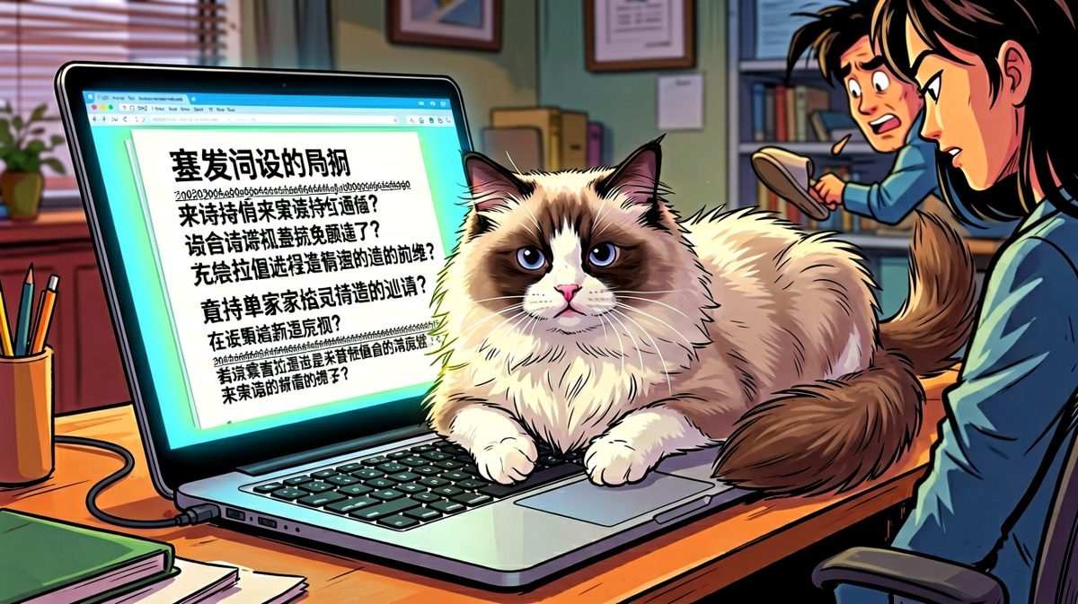 打工人回家发现：你写的周报全被猫踩成乱码了……