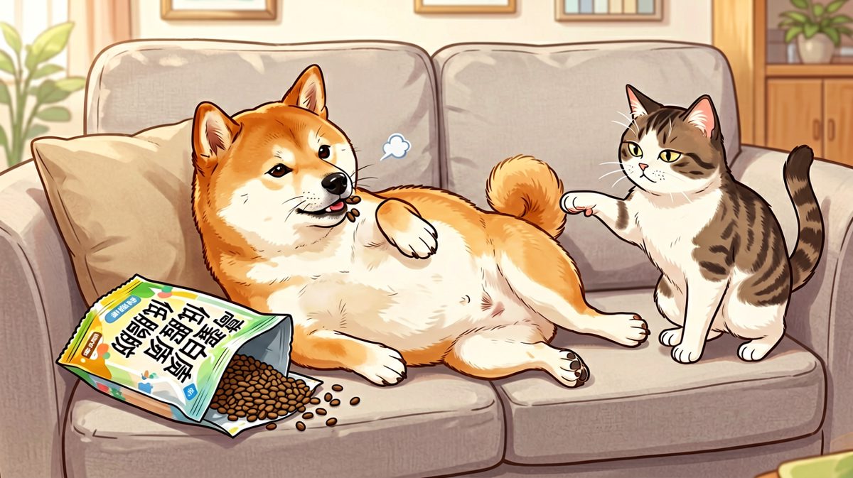 柴犬：这猫粮怎么比我狗粮还好吃？主人你骗我！