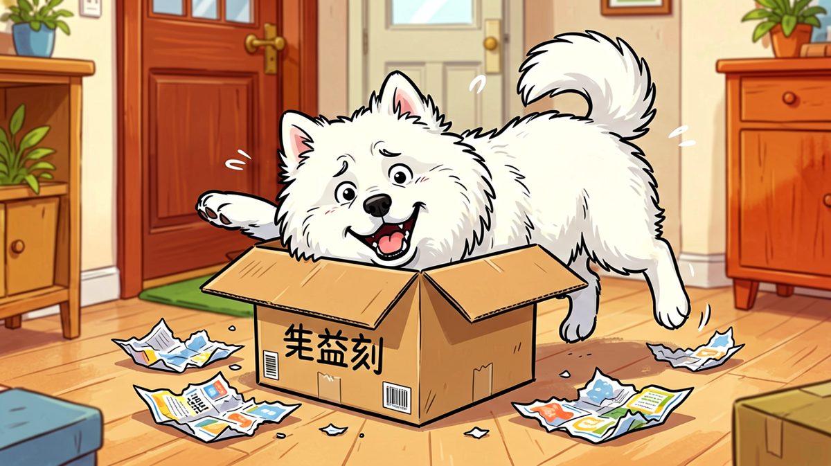 狗：谁说的盒子小？明明是我头大！