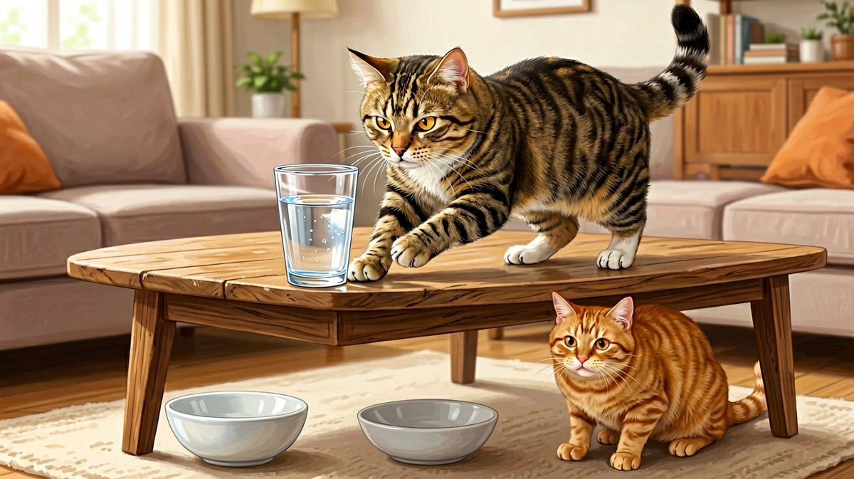 猫A：测试重力中。猫B：盆准备好了！