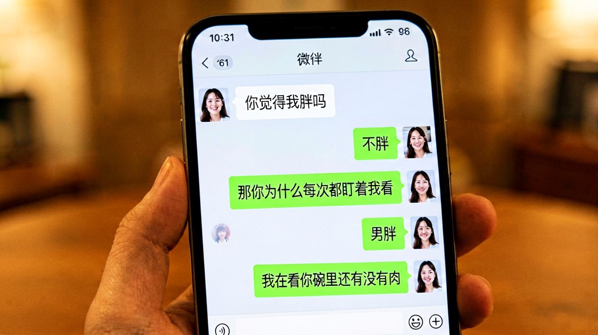 她问胖不胖，答案比肥肉还扎心