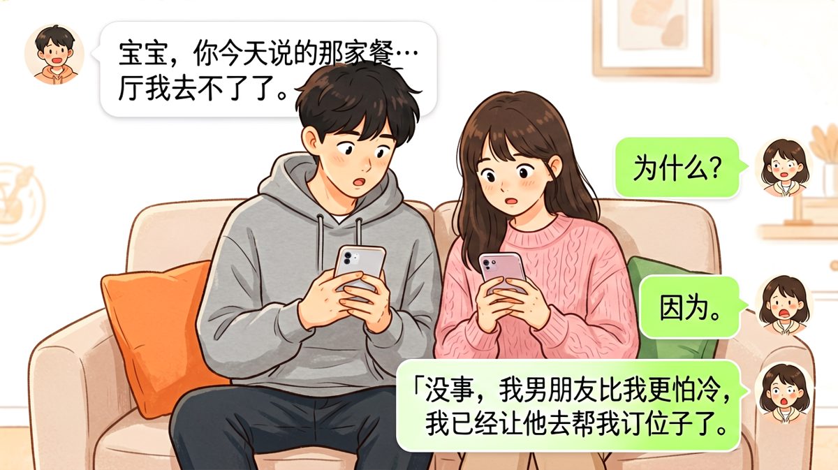 「我让男朋友帮你订位子了」—— 原来他才是那个被支配的人