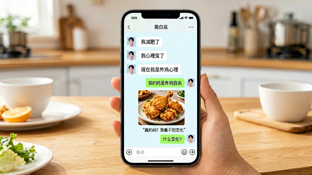男友声称减肥成功，却暴露了炸鸡爱好者身份