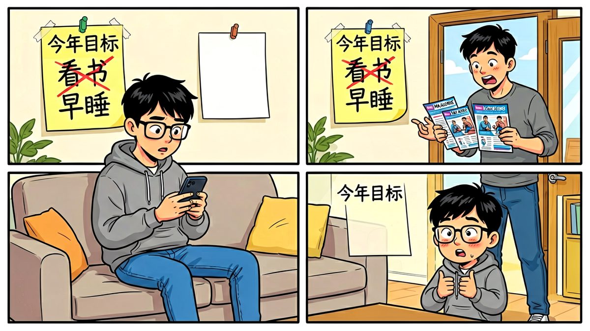 朋友热情邀约，小明嘴上说'好哇'但眼神出卖了他