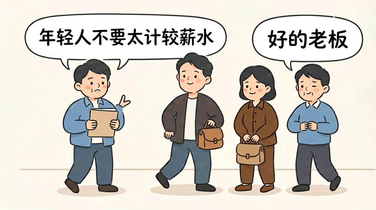 老板：别太计较薪水。员工：好的老板。（然后真的走了）