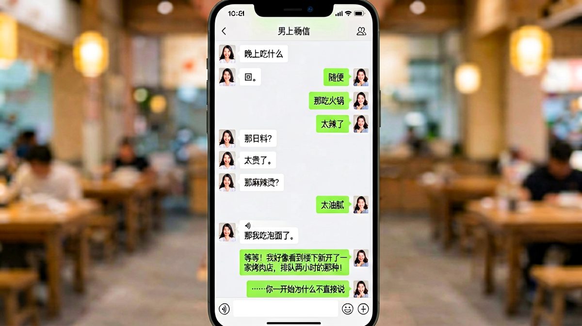 永远说「随便」的男生，在最后关头暴露了真实想法。