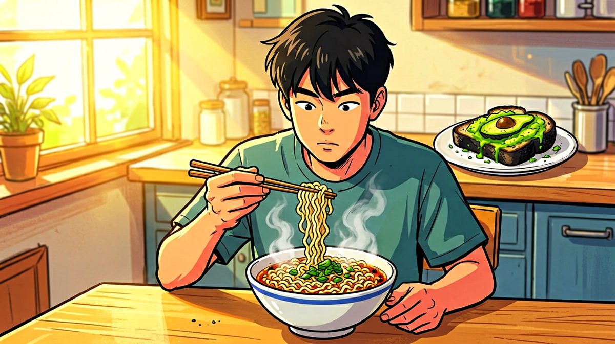 健康早餐？不，今天是泡面纪念日。