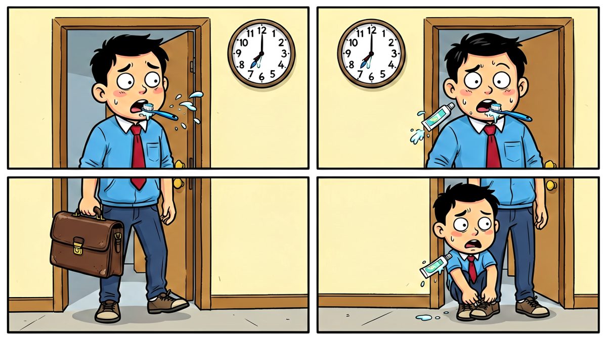 终于起来了！准备准时去上班！
