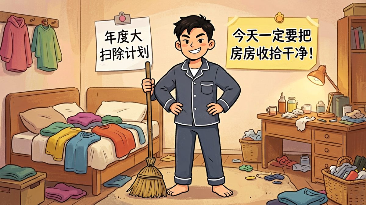 信心满满立下flag：今天必须大扫除！