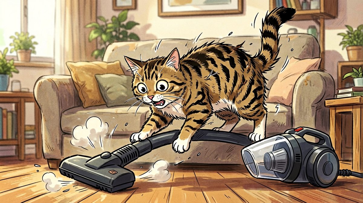 猫：这怪兽为什么一直在嗡嗡叫！快救命啊！