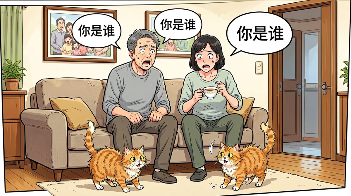 门后不是家，而是一对陌生夫妻和一只炸毛猫。