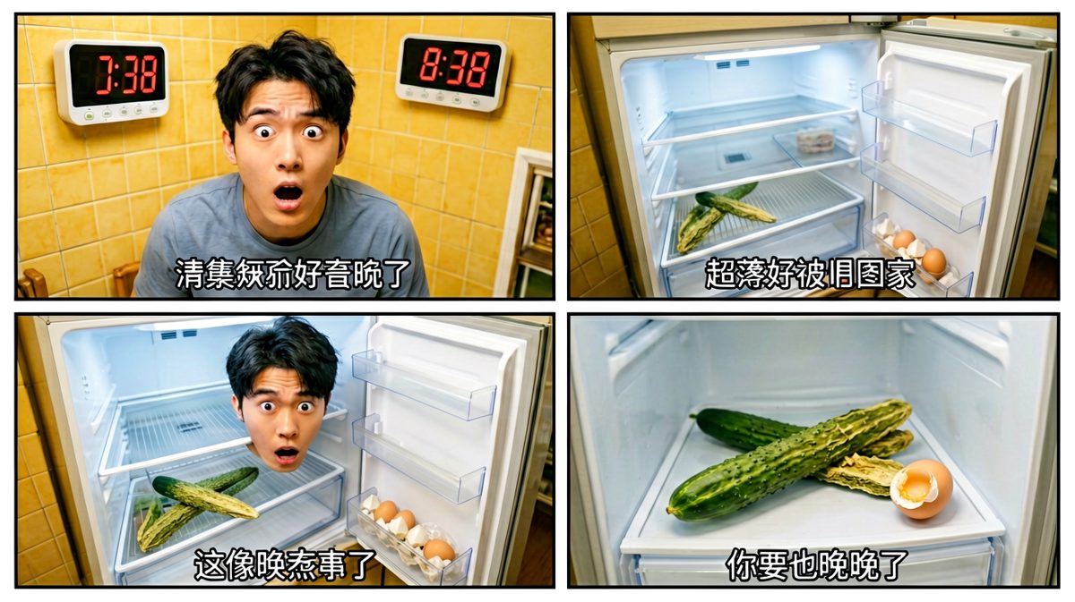 深夜开冰箱，只剩黄瓜配鸡蛋