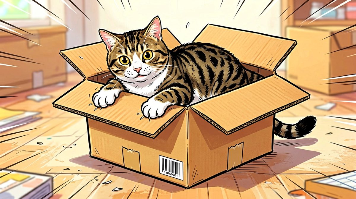 猫：我进来了！……谁来帮我把后面拔出来？