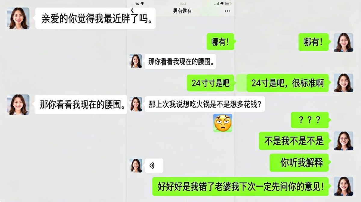 「你觉得我胖了吗？」——求生欲崩塌的三步曲