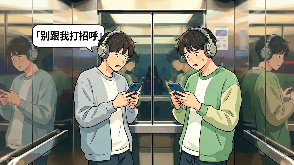 电梯相遇社恐患者的极限博弈