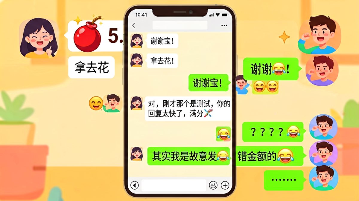 5块2的红包测试，男生一秒过关