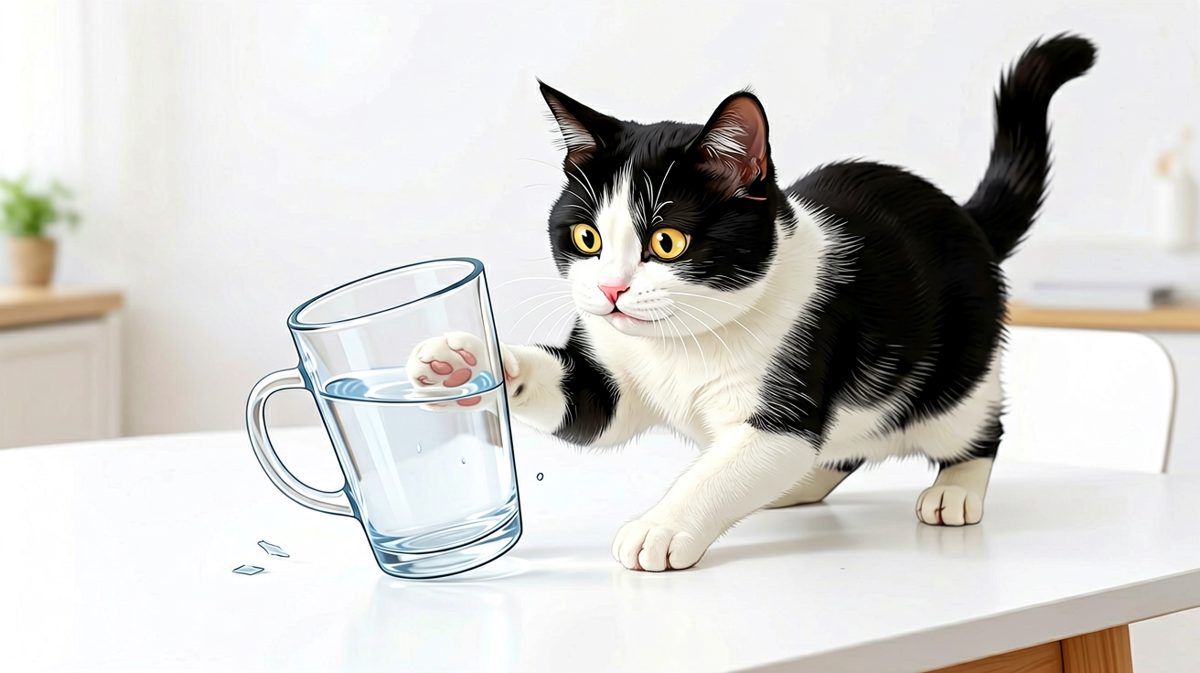 猫咪：杯子先动的手