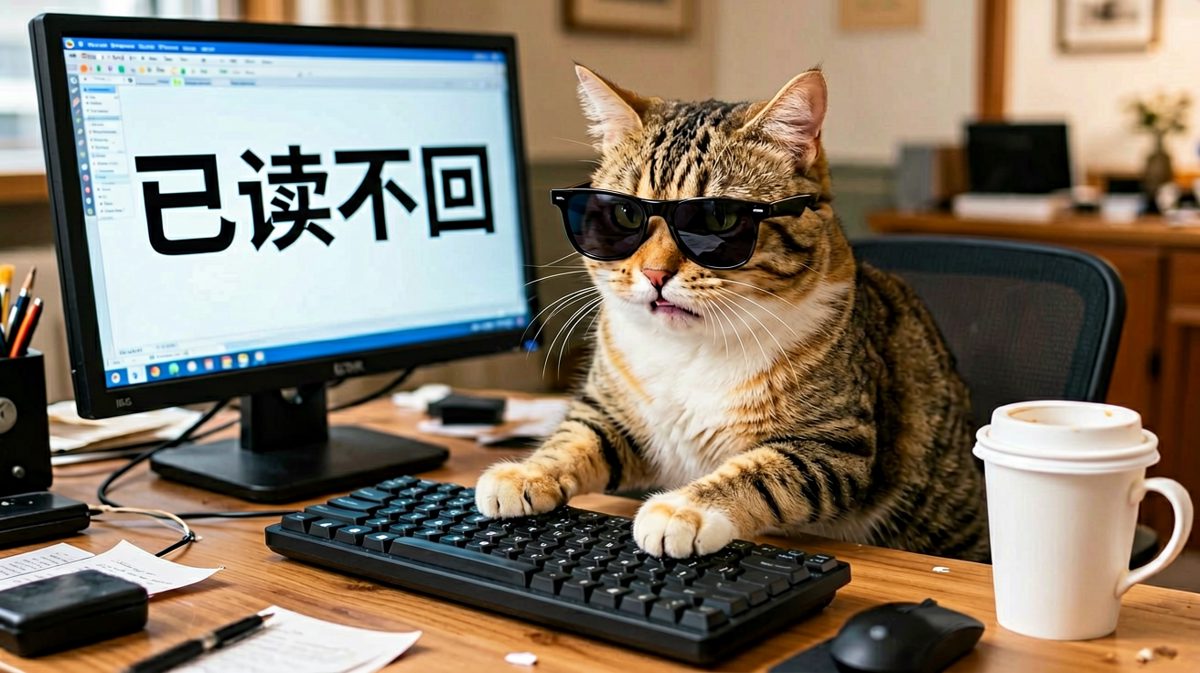猫：已读不回？那是你配不上我的回复。