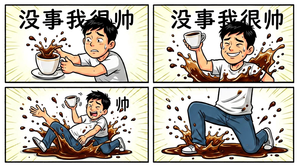 格3：「……我其实没事，真的。」