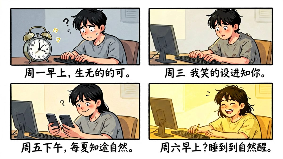 一周心情曲线图：熬到周五就能笑，周末才是真生活。