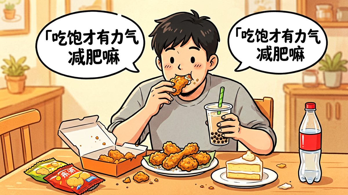 自我安慰：吃饱才有力气减肥