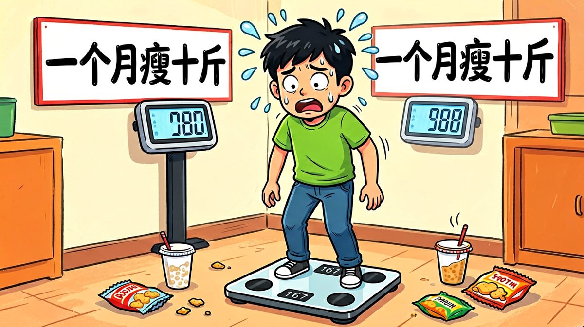 一个月后……我减肥了，减到了杯子里。